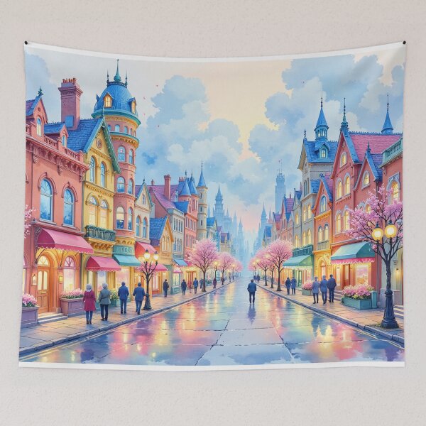 Item preview, Colorful Rainy Town designed and sold by Mary Spencer.