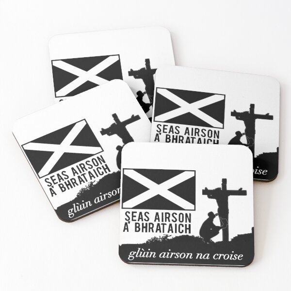 Item preview, Black Scottish Gaelic 'stand for the flag, kneel for the cross' design (Dealbhachadh Gàidhlig Dubh 'Seas airson a' bhrataich, glùin airson na croise') designed and sold by JonathanR1994.
