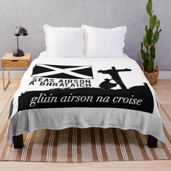 Item preview, Black Scottish Gaelic 'stand for the flag, kneel for the cross' design (Dealbhachadh Gàidhlig Dubh 'Seas airson a' bhrataich, glùin airson na croise') designed and sold by JonathanR1994.