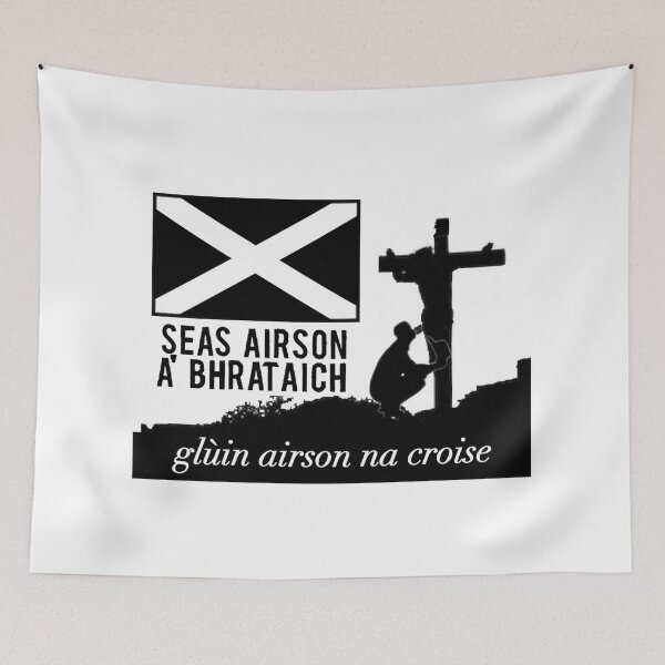 Item preview, Black Scottish Gaelic 'stand for the flag, kneel for the cross' design (Dealbhachadh Gàidhlig Dubh 'Seas airson a' bhrataich, glùin airson na croise') designed and sold by JonathanR1994.
