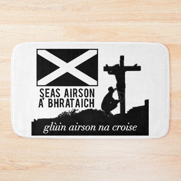 Item preview, Black Scottish Gaelic 'stand for the flag, kneel for the cross' design (Dealbhachadh Gàidhlig Dubh 'Seas airson a' bhrataich, glùin airson na croise') designed and sold by JonathanR1994.