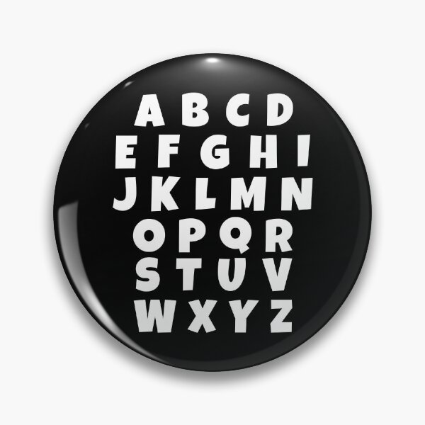 Item preview, English alphabets letters white text designed and sold by Think4Prints.