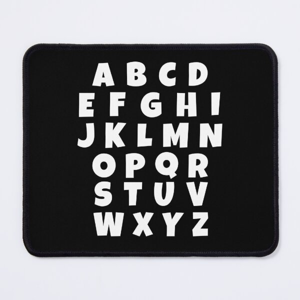 Item preview, English alphabets letters white text designed and sold by Think4Prints.