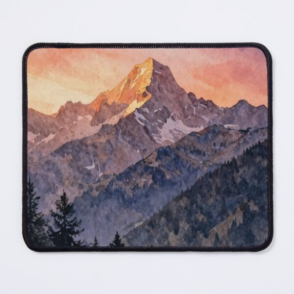 Item preview, The "Gran Paradiso" (Great Paradise) mountain at the sunset designed and sold by WildArtIT.