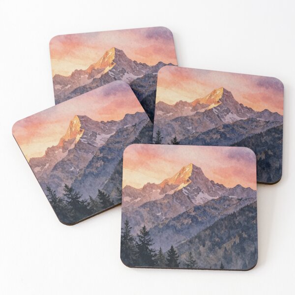 Item preview, The "Gran Paradiso" (Great Paradise) mountain at the sunset designed and sold by WildArtIT.