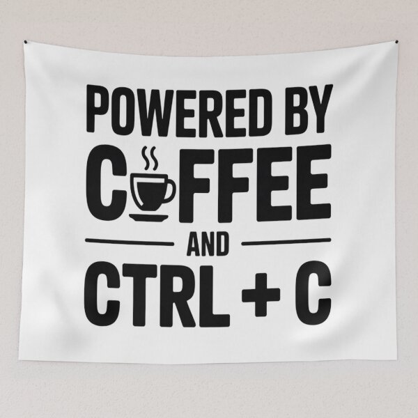 Item preview, Powered by Coffee and CTRL + C – Funny Office & Work Humor T-Shirt designed and sold by RMTrendy.