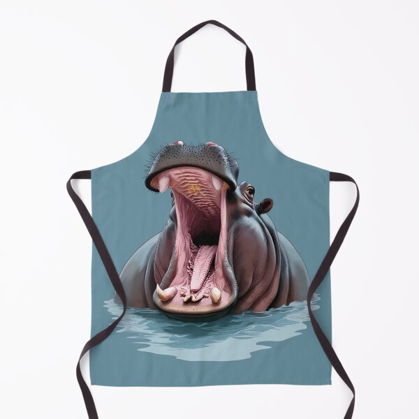 Item preview, Realistic Hippopotamus Yawning Wildlife Art - Hippo in Water designed and sold by Mr Lee.