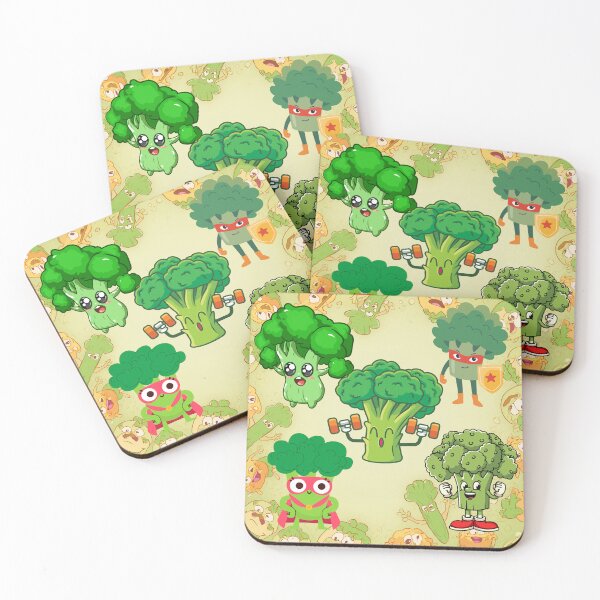 Item preview, Super Broccoli Heroes – Cute Healthy Vegetable Characters Illustration designed and sold by GoldenSparkleShop.