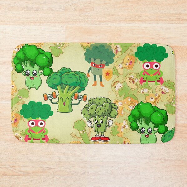 Item preview, Super Broccoli Heroes – Cute Healthy Vegetable Characters Illustration designed and sold by GoldenSparkleShop.