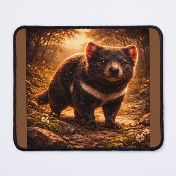 Item preview, Tasmanian Devil at Golden Dusk – Whimsical Australian Wildlife Art designed and sold by GeoWild Designs.
