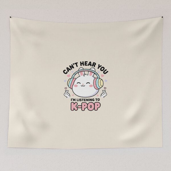 Item preview, Cute Bunny Can't Hear You I'm Listening To Kpop designed and sold by dudelinart.