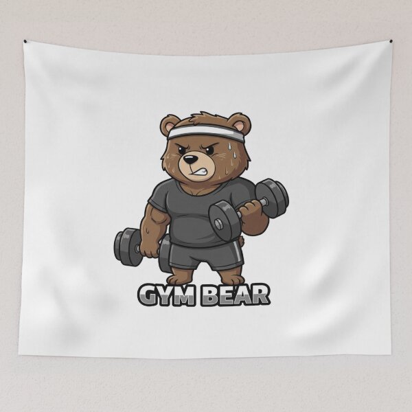 Item preview, Gym Lover Bear - Funny Muscular Bodybuilding & Fitness Humor Tee designed and sold by RelateAndTee.