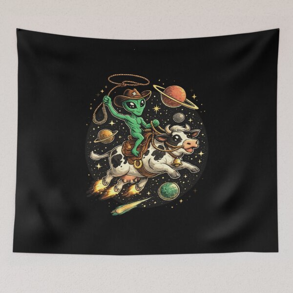 Item preview, Alien Space Cowboy – Extraterrestrial Cowboy Sailing Through the Cosmos designed and sold by DesignShopAD.