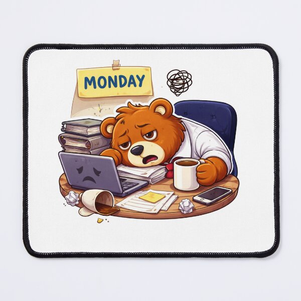 Item preview, Copy of Tired Coffee Lover Bear Illustration designed and sold by RelateAndTee.
