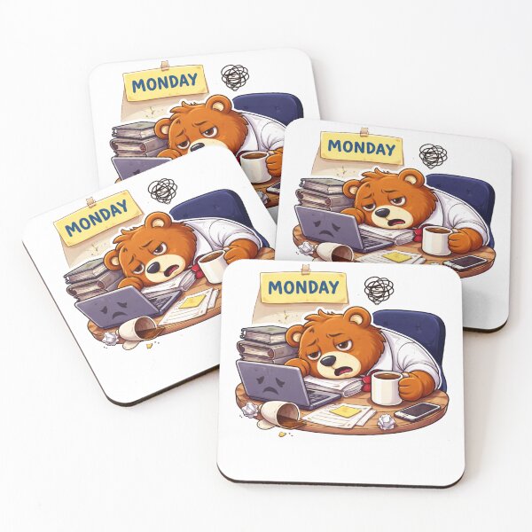 Item preview, Copy of Tired Coffee Lover Bear Illustration designed and sold by RelateAndTee.