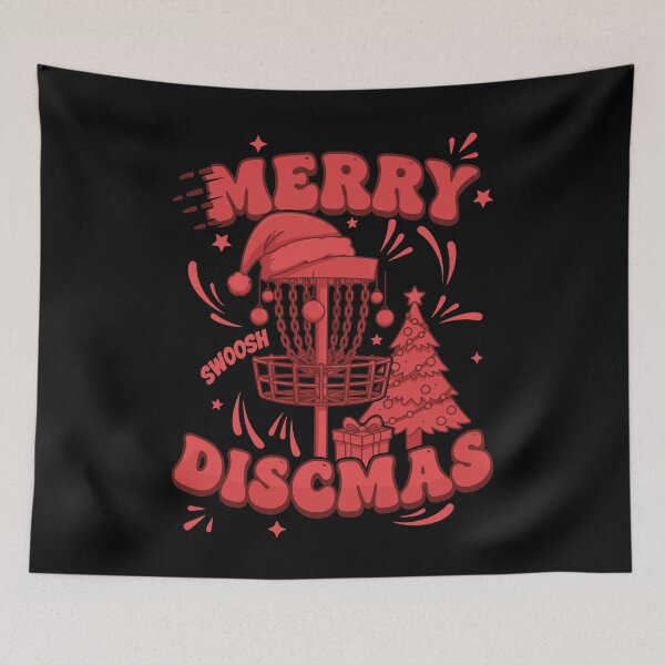 Item preview, Merry Discmas Swoosh Disc Golf Basket Flying Disc designed and sold by LuminOrb.