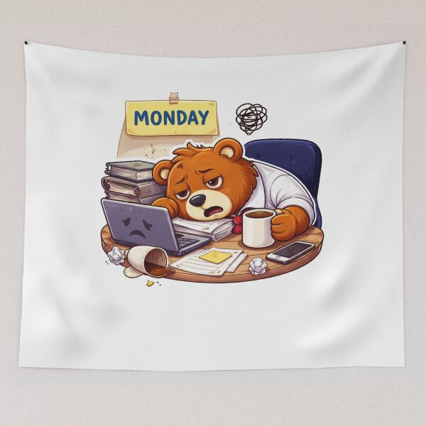 Item preview, Copy of Tired Coffee Lover Bear Illustration designed and sold by RelateAndTee.