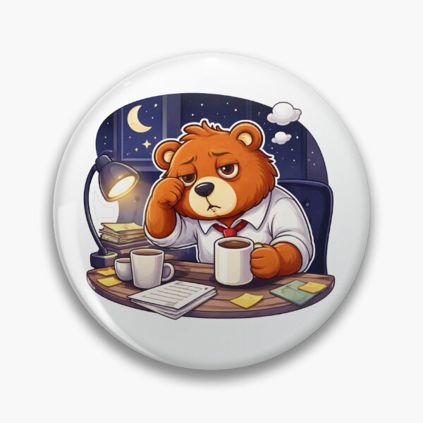 Item preview, Tired Coffee Lover Bear Illustration designed and sold by RelateAndTee.