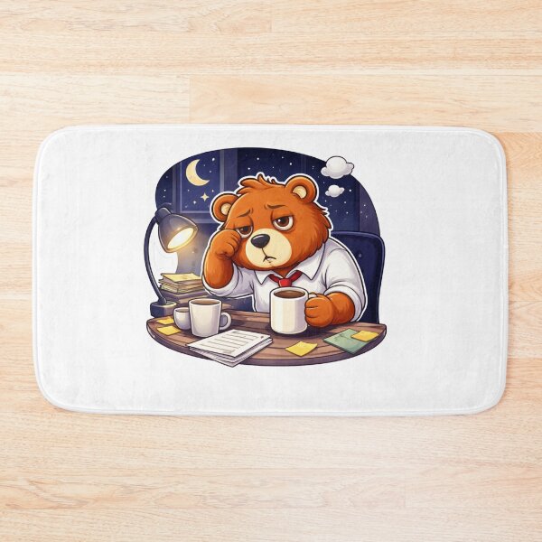 Item preview, Tired Coffee Lover Bear Illustration designed and sold by RelateAndTee.