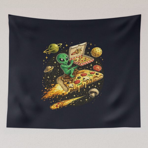 Item preview, Alien Pizza Rider – Space Slice Adventure designed and sold by DesignShopAD.