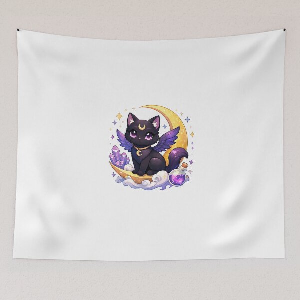 Item preview, Celestial Moon Cat Illustration designed and sold by Amr Siam.