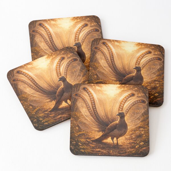 Item preview, Lyrebird of the Golden Grove – Enchanted Fantasy Wildlife Art designed and sold by GeoWild Designs.