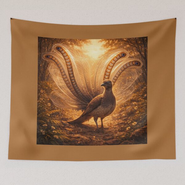 Item preview, Lyrebird of the Golden Grove – Enchanted Fantasy Wildlife Art designed and sold by GeoWild Designs.