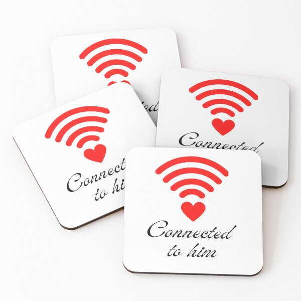 Item preview, Connected to Him – Love WiFi Heart Minimal Art designed and sold by Kruti Collection.