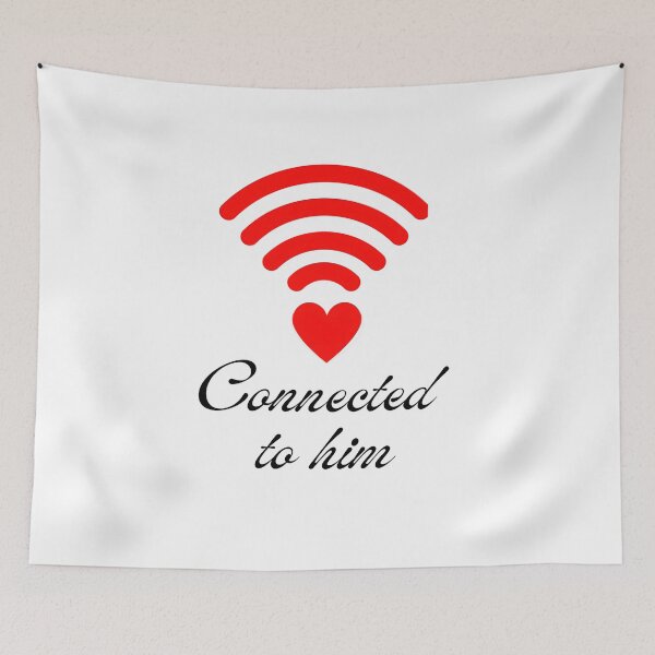 Item preview, Connected to Him – Love WiFi Heart Minimal Art designed and sold by Kruti Collection.
