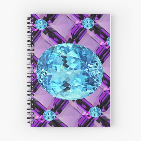 Item preview, BLUE AQUAMARINES & PURPLE AMETHYST BIRTHDAY GEMS  designed and sold by sharlesart.