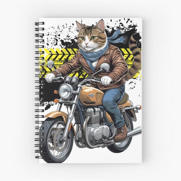 Item preview, Biker Cat Riding Classic Motorcycle designed and sold by yuki-hana.