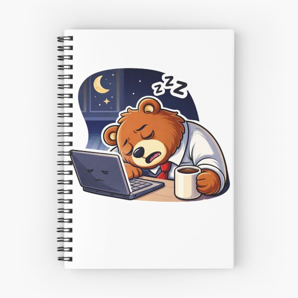 Item preview, Focused Office Bear Illustration designed and sold by RelateAndTee.