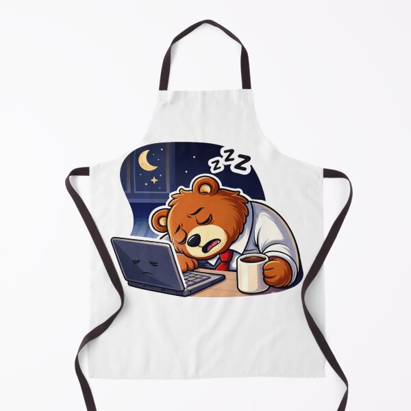 Item preview, Focused Office Bear Illustration designed and sold by RelateAndTee.