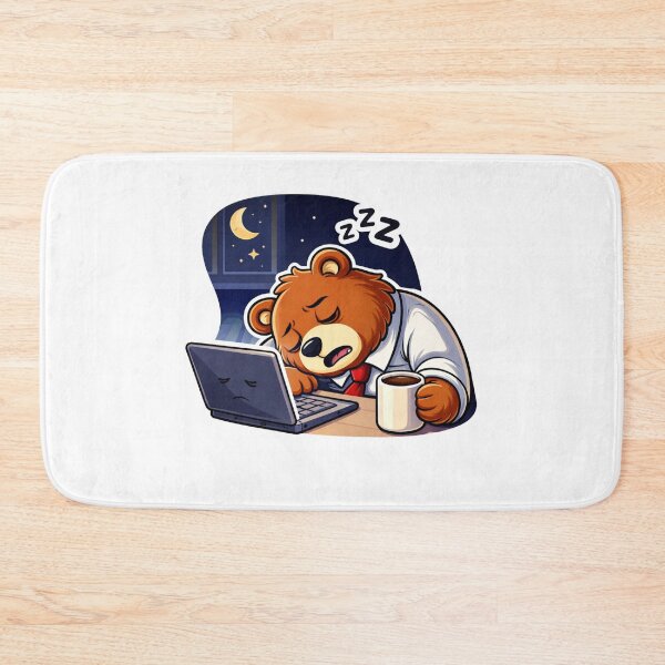 Item preview, Focused Office Bear Illustration designed and sold by RelateAndTee.