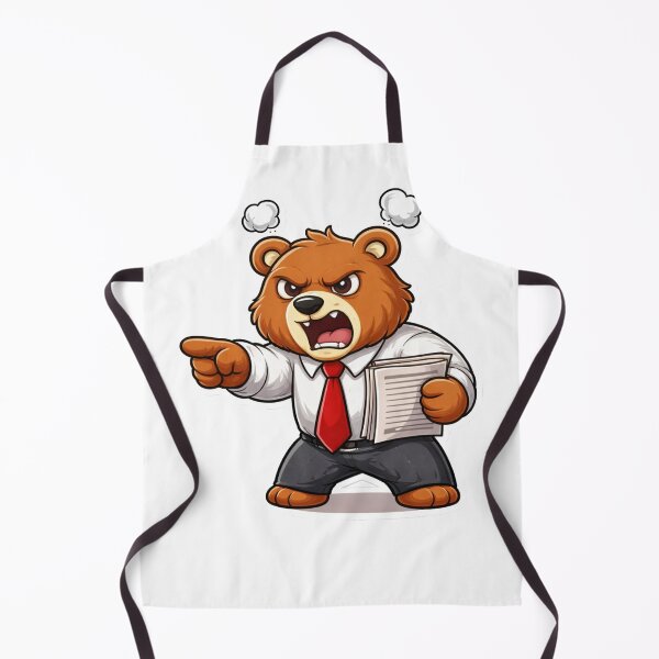 Item preview, Angry Boss Bear – Funny Office Work Stress Cartoon Illustration designed and sold by RelateAndTee.
