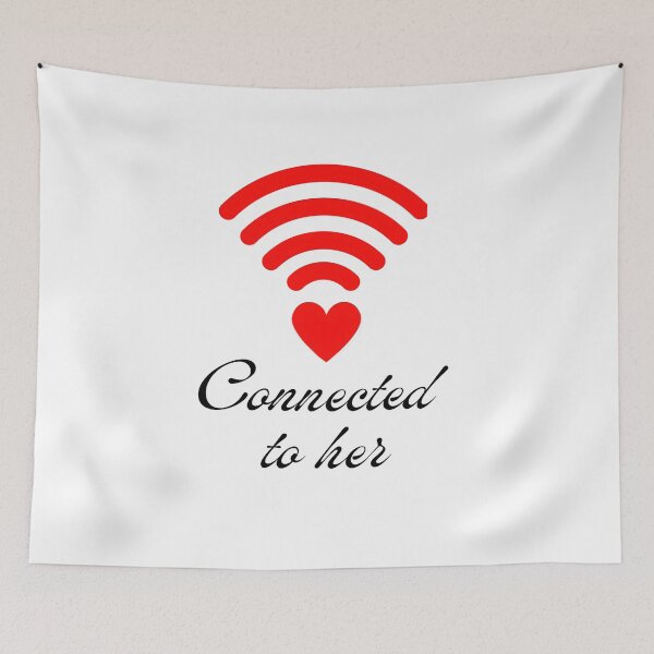 Item preview, Connected to Her – Love WiFi Heart Minimal Art designed and sold by Kruti Collection.