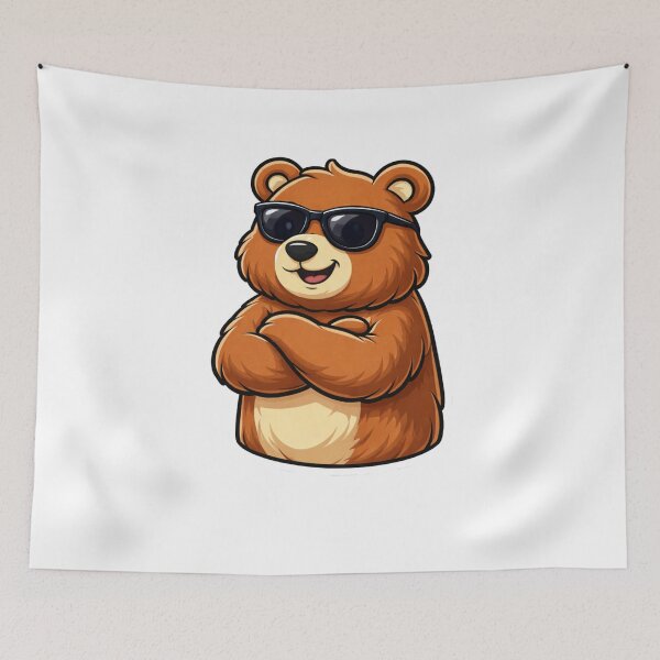 Item preview, Confident Cartoon Bear Illustration designed and sold by RelateAndTee.