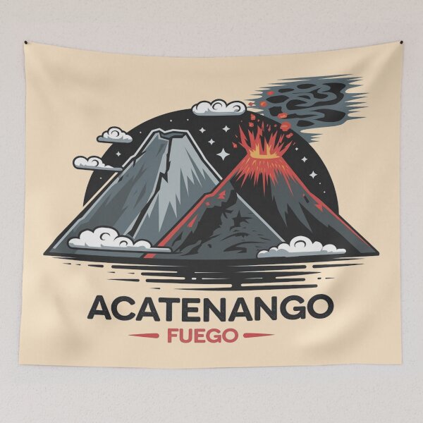 Item preview, Twin Volcanoes Acatenango & Fuego | Guatemala Volcano Hiking Souvenir Art designed and sold by Globalcitytees.