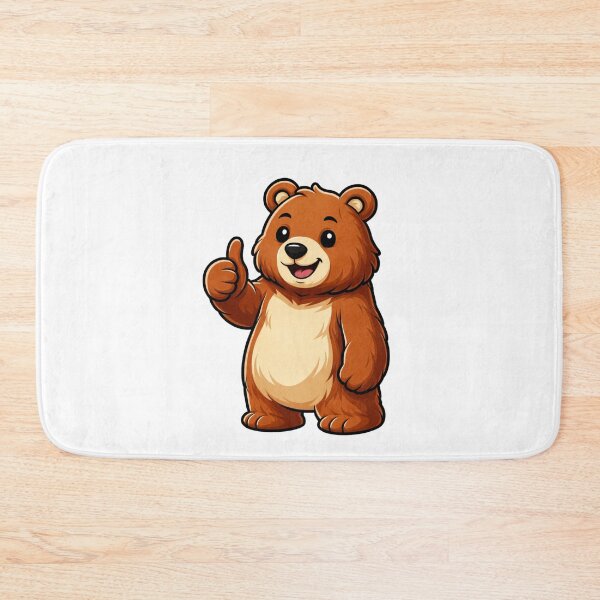 Item preview, Cute Bear Thumbs Up Cartoon Sticker designed and sold by RelateAndTee.