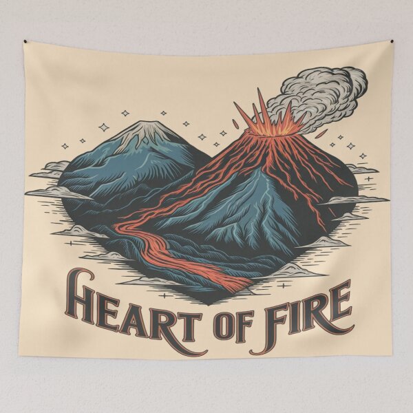 Item preview, Hearts of Fire Acatenango | Volcano Love Adventure Travel Art designed and sold by Globalcitytees.