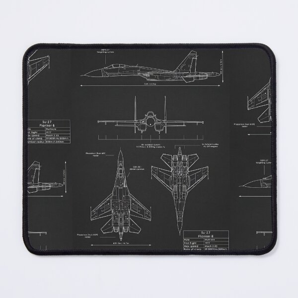 Item preview, SU-27 Flanker Blueprint – Military Jet Fighter Technical Schematic designed and sold by Dyan4.