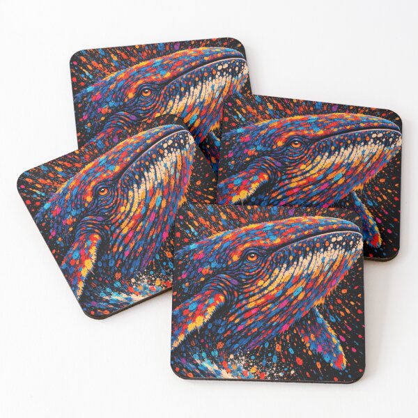 Item preview, Neon Whale – Psychedelic Whale | Modern Neon Animal Art designed and sold by kastabembe.