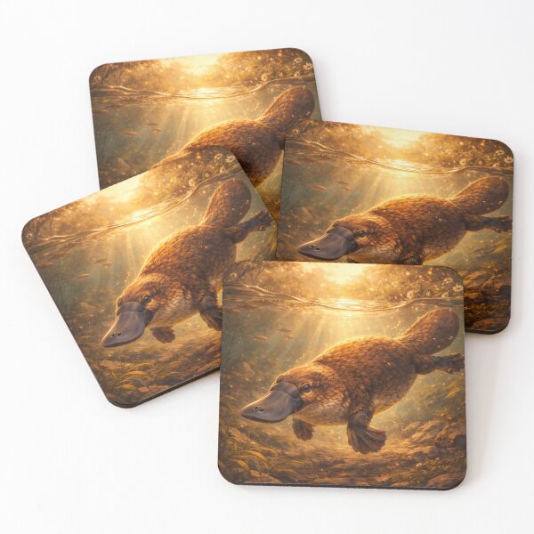 Item preview, Platypus of the Golden Stream – Enchanted Australian Wildlife Art designed and sold by GeoWild Designs.