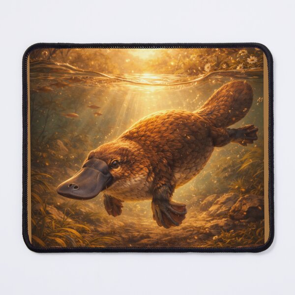 Item preview, Platypus of the Golden Stream – Enchanted Australian Wildlife Art designed and sold by GeoWild Designs.