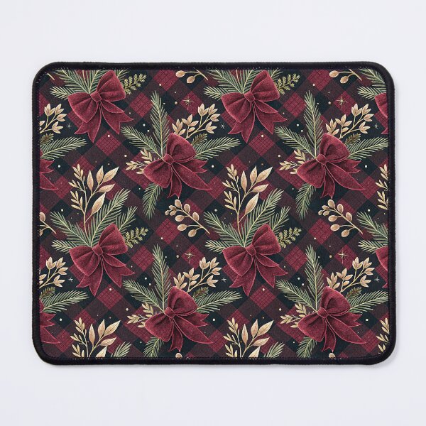 Item preview, Classy checkered pattern with red velvet bows designed and sold by Merrylands Artshop.