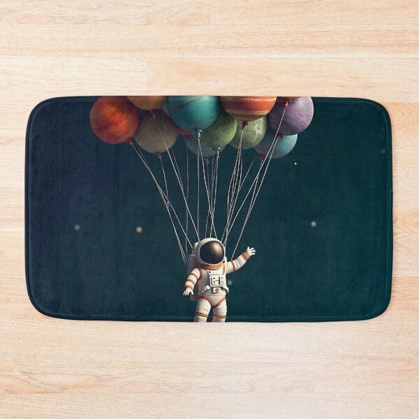 Item preview, Astronaut Planet Balloons Poster, Space Adventure Wall Art Print, Cosmic Kids Nursery Decor Canvas, Etsy Top Seller designed and sold by AbstractAuraArt.