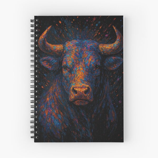 Item preview, Neon Bull Portrait – Colorful Abstract Animal Art designed and sold by kastabembe.