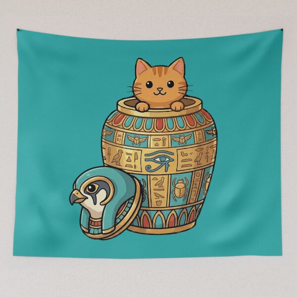 Item preview, Ancient Egyptian Canopic Jar Cat designed and sold by MythoWorldddd.