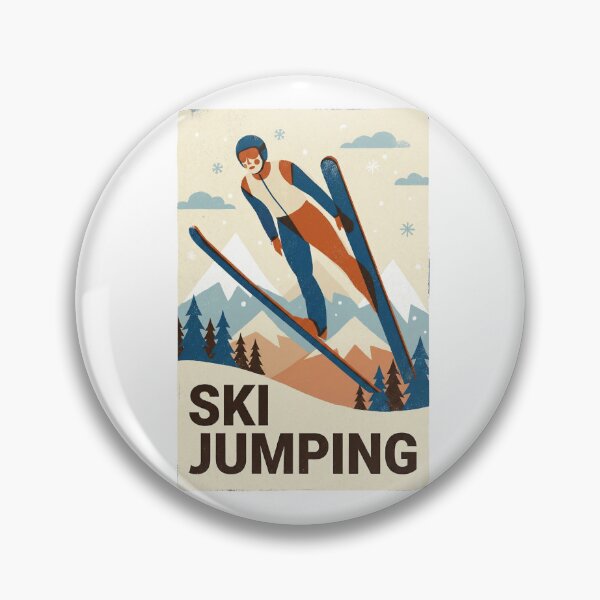 Item preview, Ski Jumping Vintage Poster – Retro Olympic Winter Sports Art designed and sold by MiszungART.