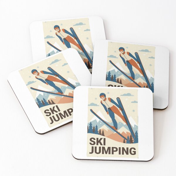 Item preview, Ski Jumping Vintage Poster – Retro Olympic Winter Sports Art designed and sold by MiszungART.